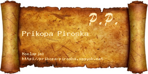 Prikopa Piroska névjegykártya