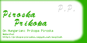 piroska prikopa business card
